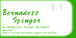 bernadett izinger business card